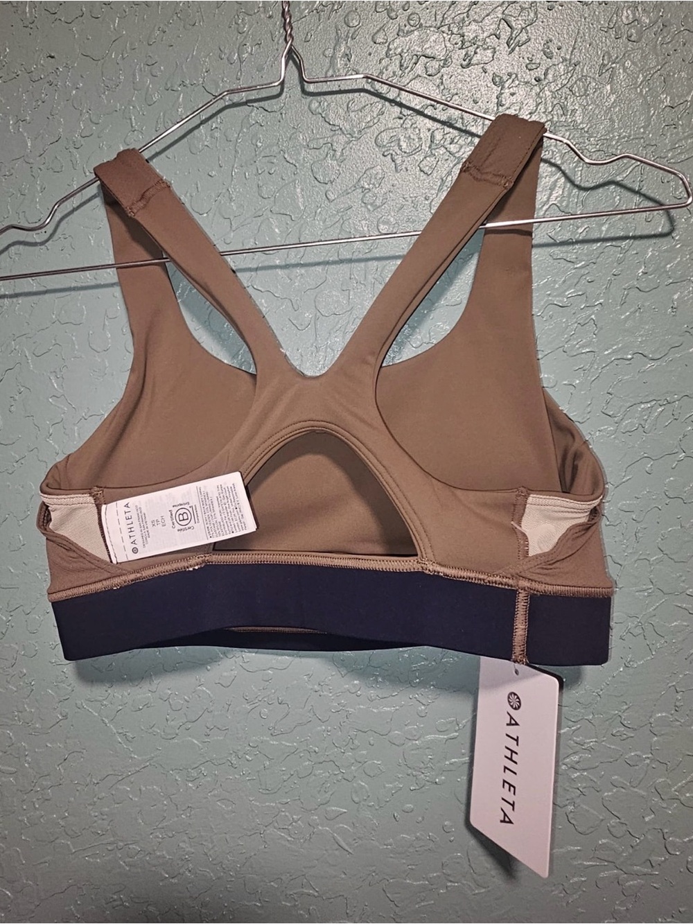 Athleta Interval Tipped Bra Size XS Brown NWT - Picture 4 of 4